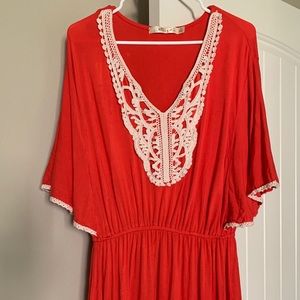 Coral & Crochet Swimsuit Coverup